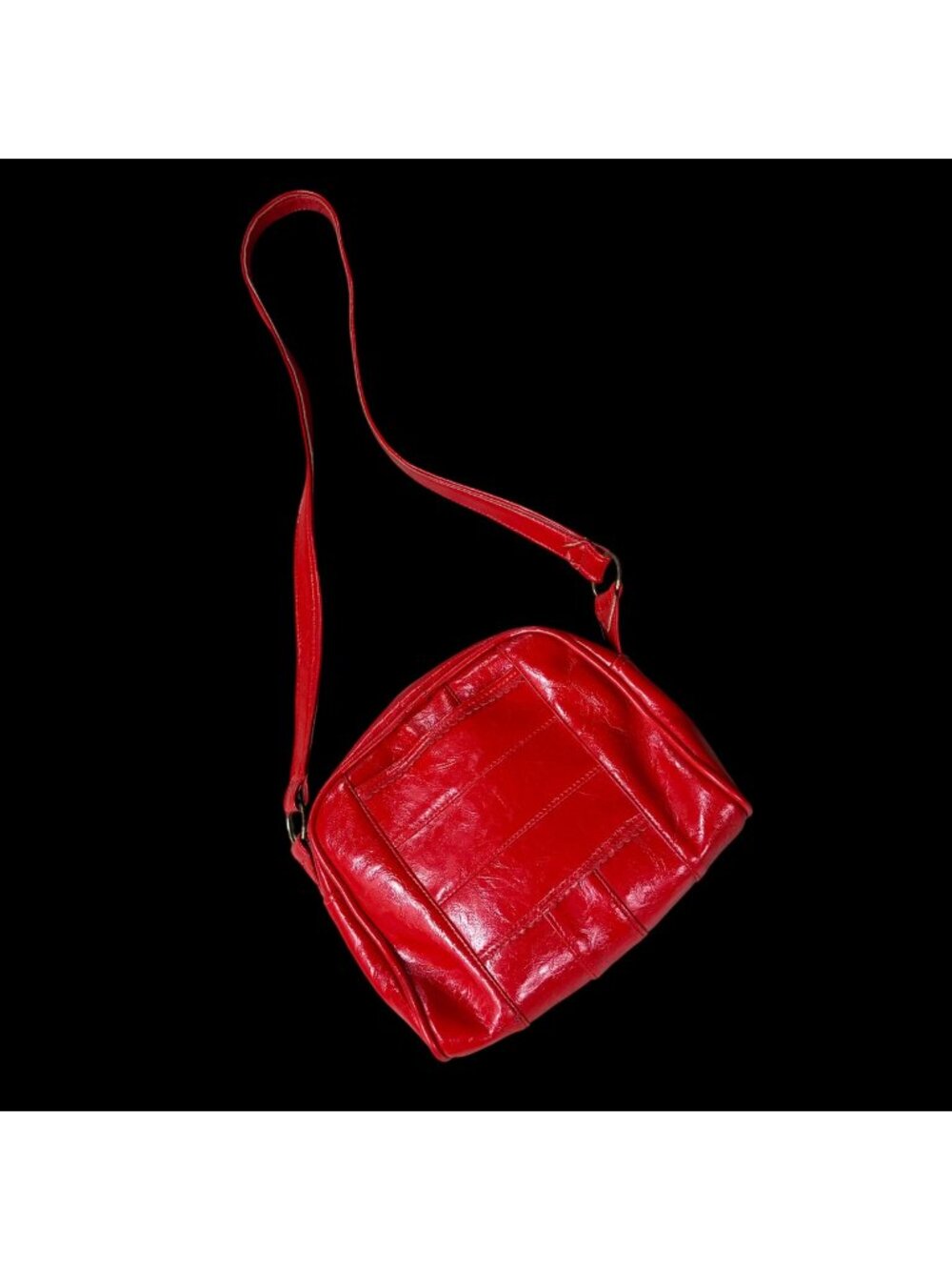 Vintage Red Purse Shoulder Bag Vinyl Mid Century Fashion Retro 1960s Glam
